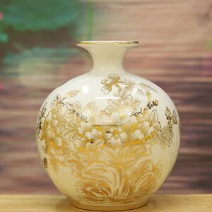 Bình Gốm Bát Tràng Vẽ Vàng “Gia Đình Viên Mãn”