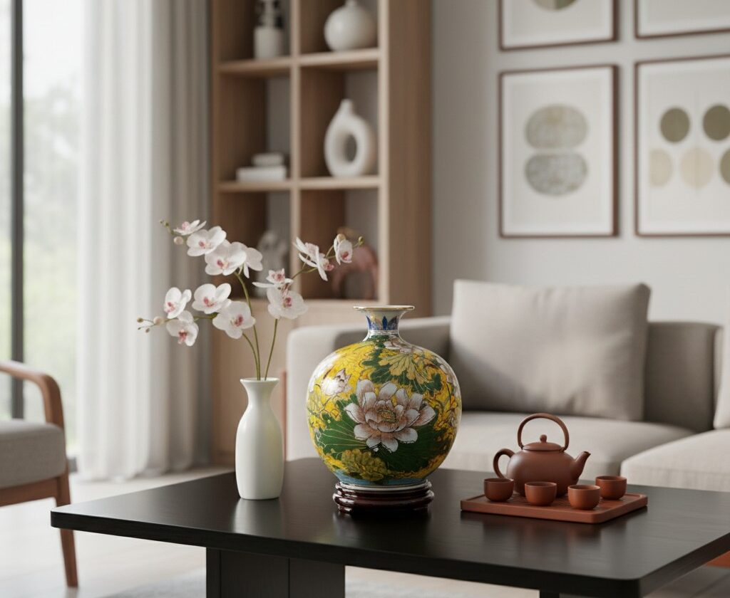 Bình Hút Lộc Liên Hoa Cát Tường Vẽ Vàng 24K2