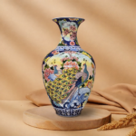 Bình Tỏi Nhị Cảnh Hoa Văn Công Đào – Thuyền Buồm Bát Tràng