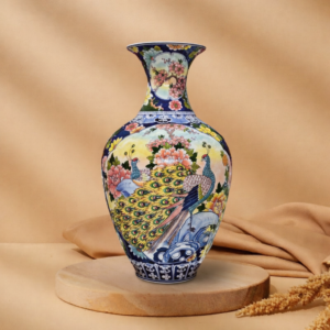 Bình Tỏi Nhị Cảnh Hoa Văn Công Đào – Thuyền Buồm Bát Tràng