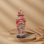 Choé phong thuỷ Cá chép vượt Vũ Môn hoá Rồng H80 màu đỏ