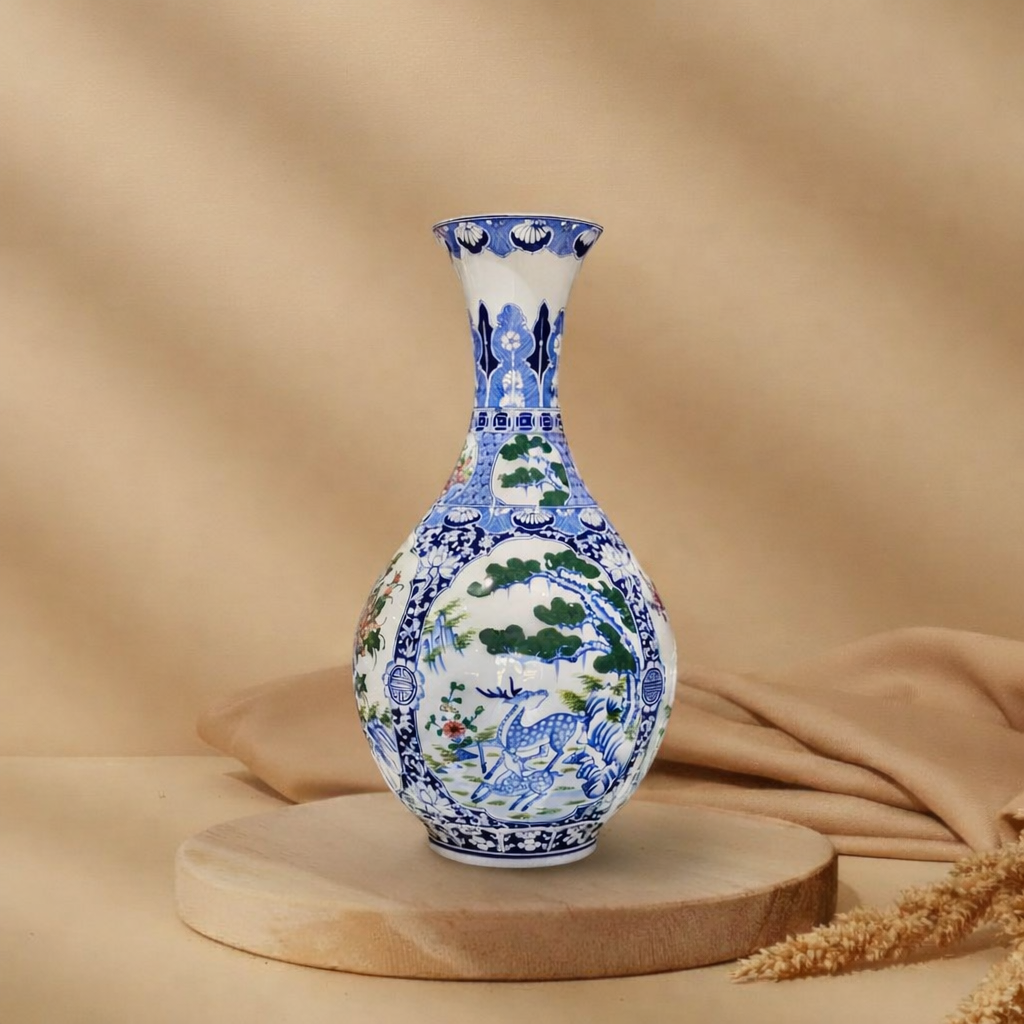 Lọ Tỳ Bà Tứ Cảnh Tùng Cúc Trúc Mai Vẽ Tay Bát Tràng